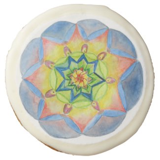 Watercolor mandala art Oreo Cookie