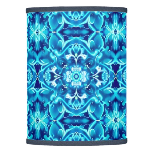 Watercolor Mandala Flower in Shades of Indigo Blue Lamp Shade