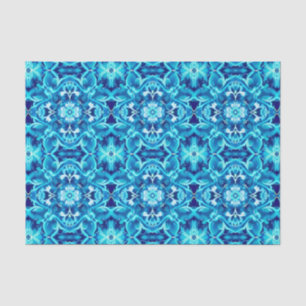 Watercolor Mandala Flower in Shades of Indigo Blue Tissue Paper