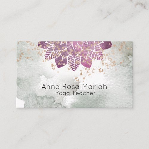   Watercolor Mandala Glitter Spiritual Reiki Business Card