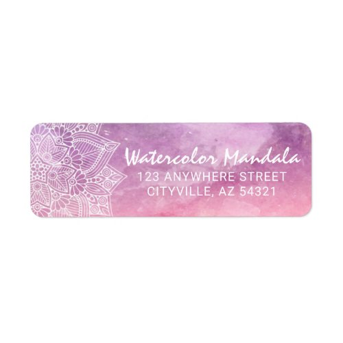 Watercolor Mandala Holistic Healing Return Address Label