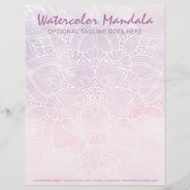 Watercolor Mandala Holistic Healing & Spiritual Letterhead (Front)