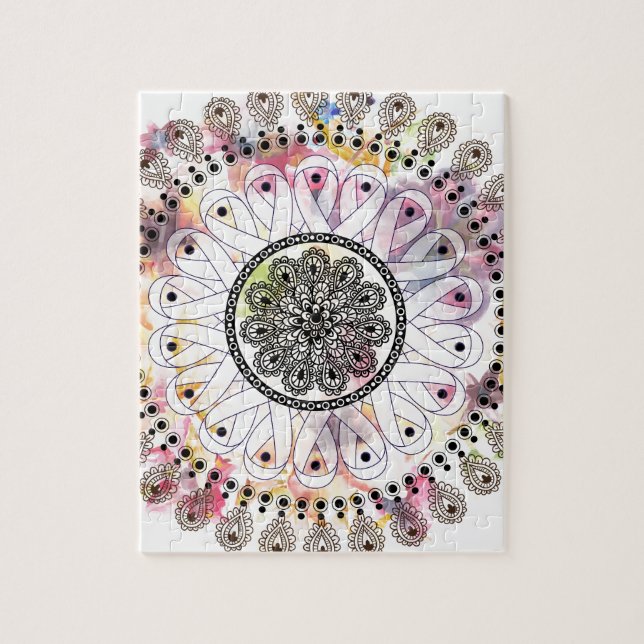 Watercolor Mandala Jigsaw Puzzle (Vertical)