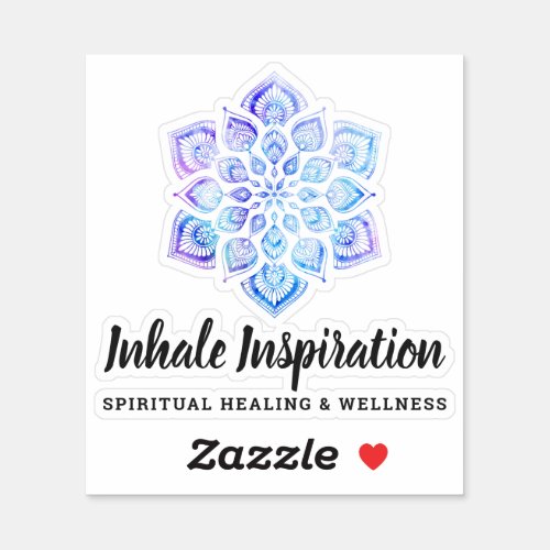 Watercolor Mandala Metaphysical Spiritual Logo Sticker