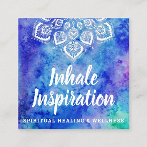 Watercolor Mandala Metaphysical Yoga Social Media Square Business Card
