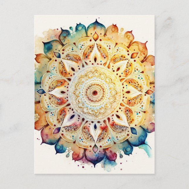 Watercolor Mandala Postcard (Front)