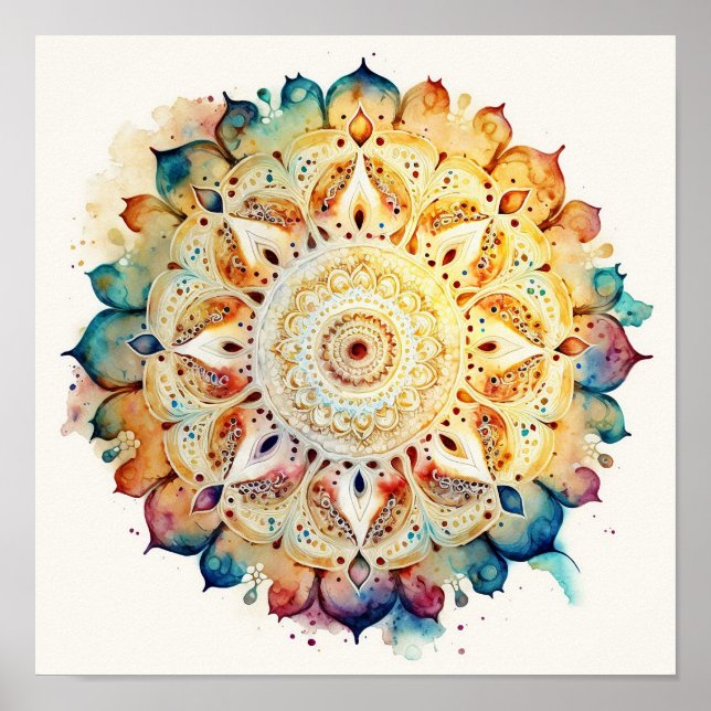Watercolor Mandala Poster (Front)