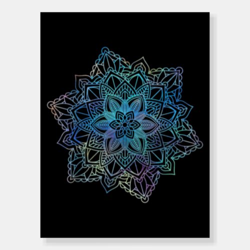 Watercolor Mandala Sacred Fractal Geometry Art Foam Board