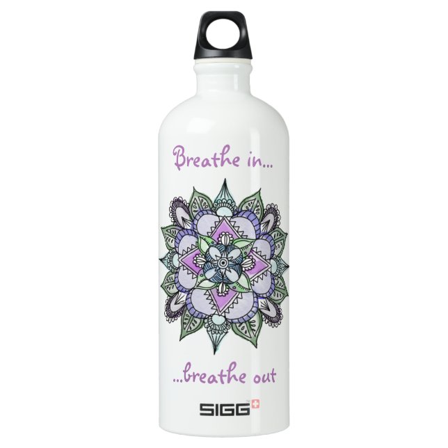Watercolor Mandala Water Bottle (Front)
