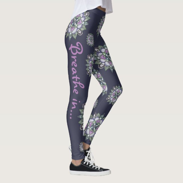 Watercolor Mandala Yoga Pants (Right)