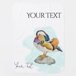 Watercolor Mandarin Duck Baby Blanket