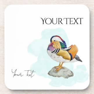 Watercolor Mandarin Duck Beverage Coaster