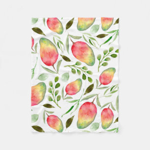 Watercolor Mangoes   Pattern   Fruit Fleece Blanket