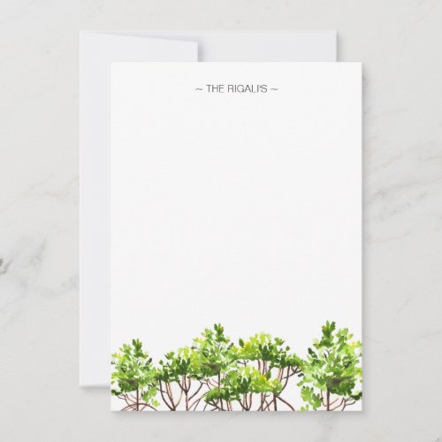 Watercolor Mangroves Personalized Stationery Note Card