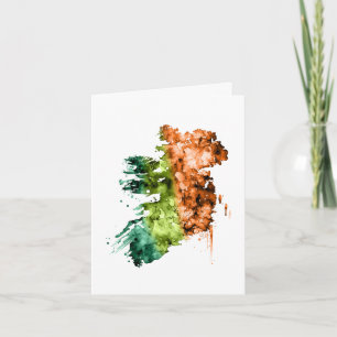 Watercolor Map of Ireland Greeting Card
