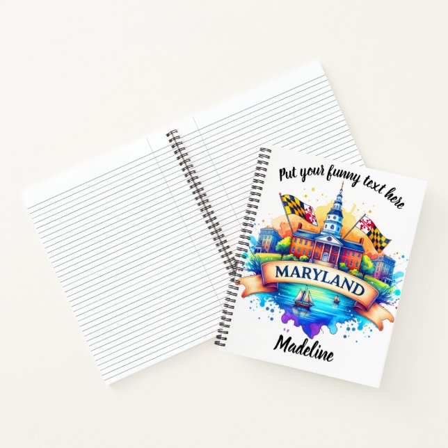 Watercolor map of states in a notebook (Inside)