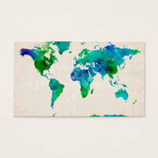 Watercolor Map of the World Map