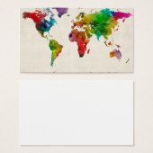 Watercolor Map of the World Map (Front & Back)