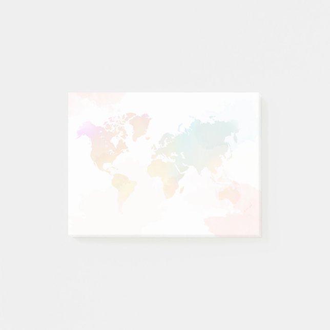 Watercolor Map Post-it Notes (Front)