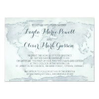 Watercolor map wedding invitation