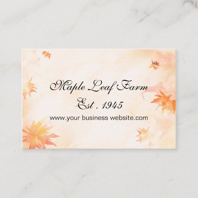 Watercolor Maple Leaf Business Card (Front)
