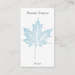 Watercolor, maple leaf, florist flower business card