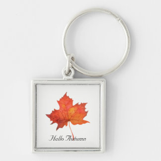 Watercolor Maple Leaf Keychain
