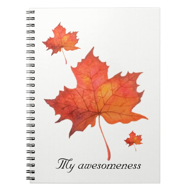 Watercolor Maple Leaf Notebook (Front)