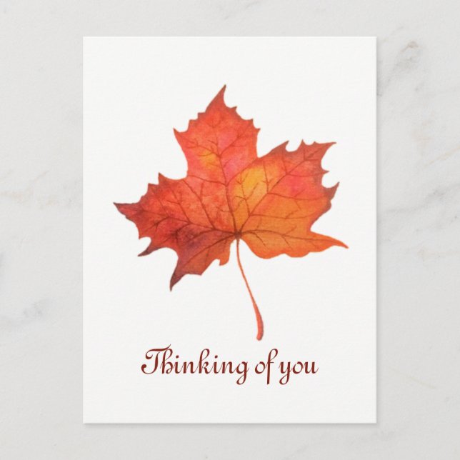 Watercolor Maple Leaf Postcard (Front)