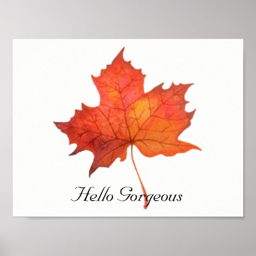 Watercolor Maple Leaf Poster