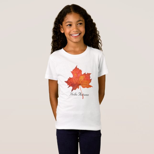 Watercolor Maple Leaf T-Shirt (Front Full)