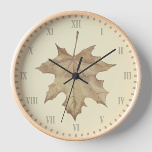 Watercolor Maple Leaf Wall Clock