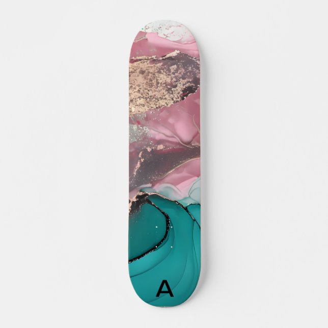 Watercolor Marble Customized Skateboard (Front)