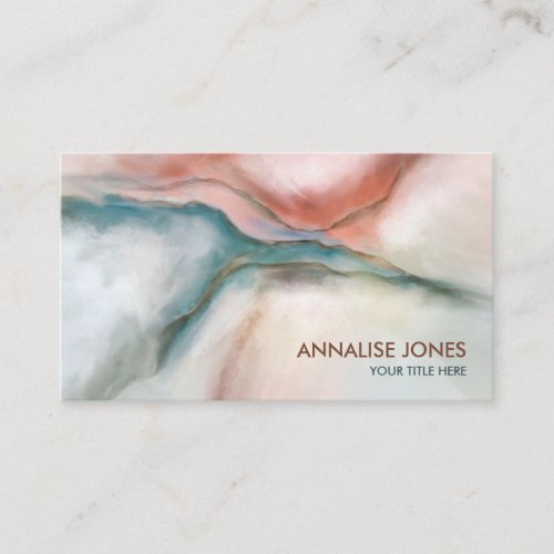Watercolor Marble Flow Abstract Business Card