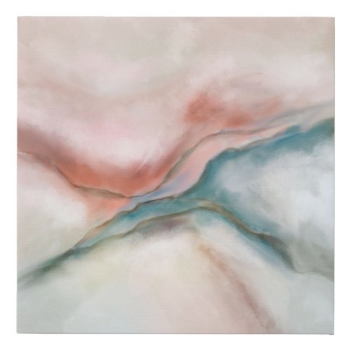 Watercolor Marble Flow Abstract Faux Canvas Print