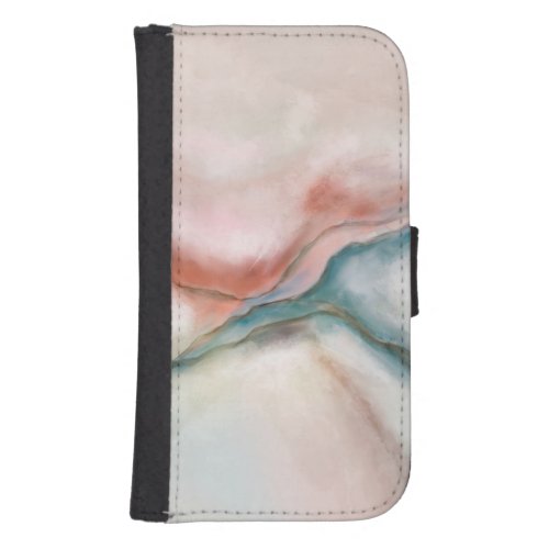 Watercolor Marble Flow Abstract Galaxy S4 Wallet Case