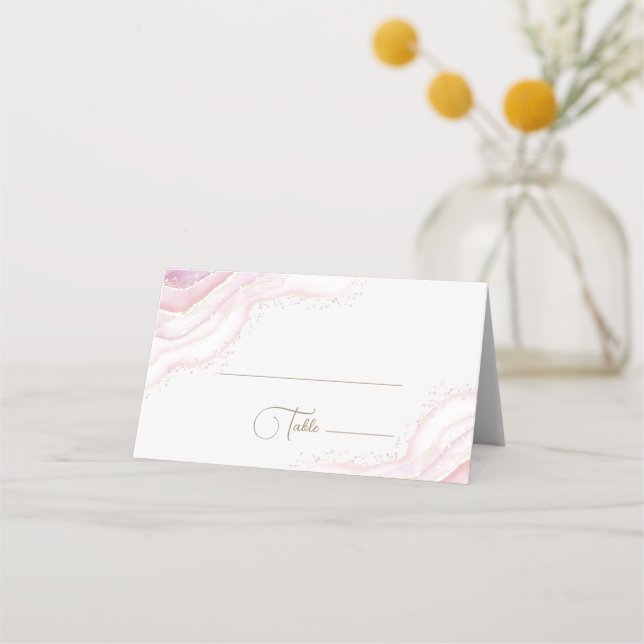 watercolor marble place card (Front)