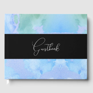 Watercolor Marble Texture Background Wedding Guest Book