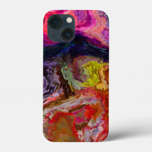 Watercolor-marbling-abstract-paint- iPhone 13 Mini Case