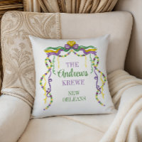 Watercolor Mardi Gras Beads Personalized