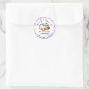 Watercolor Mardi Gras  Fat Tuesday Party Classic Round Sticker by starstreamdesign at Zazzle