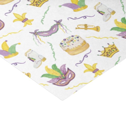 Watercolor Mardi Gras Masks King Cake Crown Tissue Paper