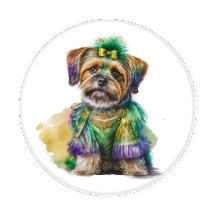 WATERCOLOR MARDI GRAS PUPPY DOGS