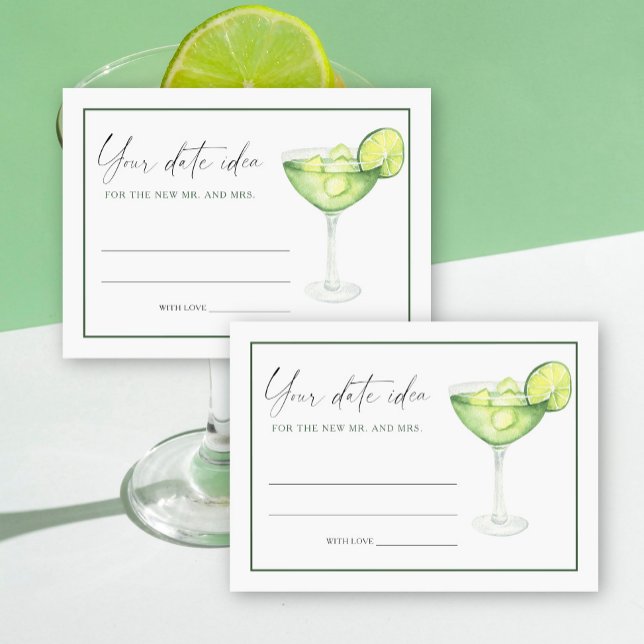Watercolor Margarita Bridal shower Ideas Date jar Enclosure Card (Creator Uploaded)