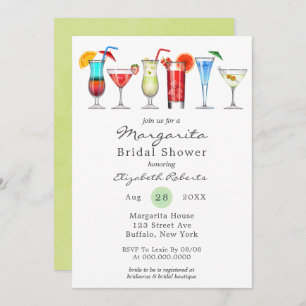 Watercolor Margarita Bridal Shower Invitation