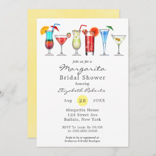Watercolor Margarita Bridal Shower Invitation