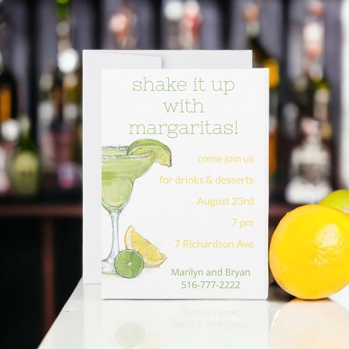 Watercolor Margarita Cocktail Party Invitation