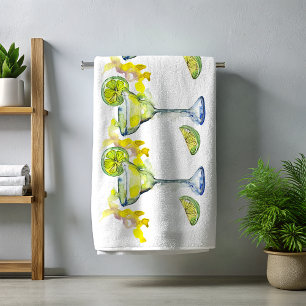 Watercolor Margarita Cocktail Summer Beach Towel