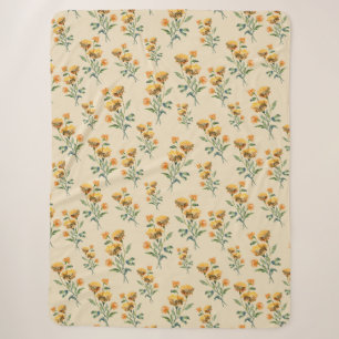 Watercolor Marigold Vertical Sherpa Blanket