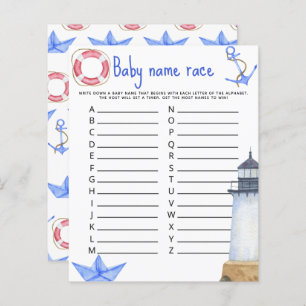 Watercolor marine - Baby name race game